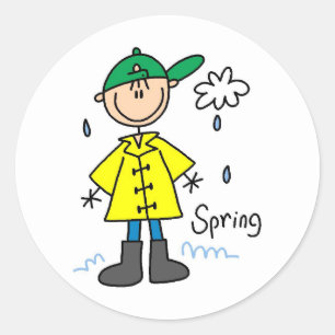 Spring Rain Classic Round Sticker