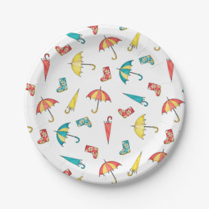 Spring Rain I Paper Plate
