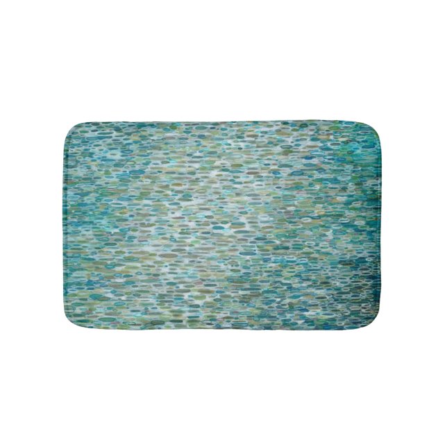 Spring Rain on A Lake Bathroom Bath Mat Juul (Front)
