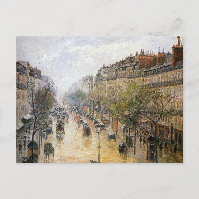 Spring rain on Montmartre  by Camille Pissarro Postcard (Front)