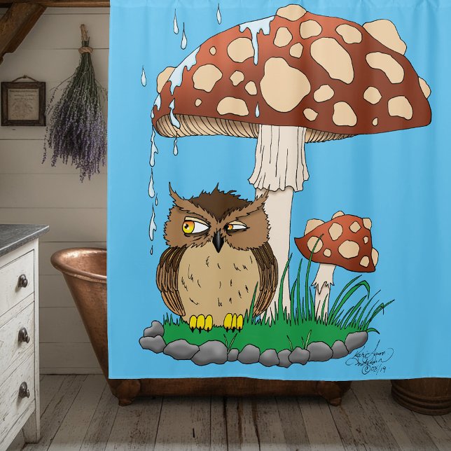 Spring Rain Shower Owl Mushroom Curtain (Creator Uploaded)