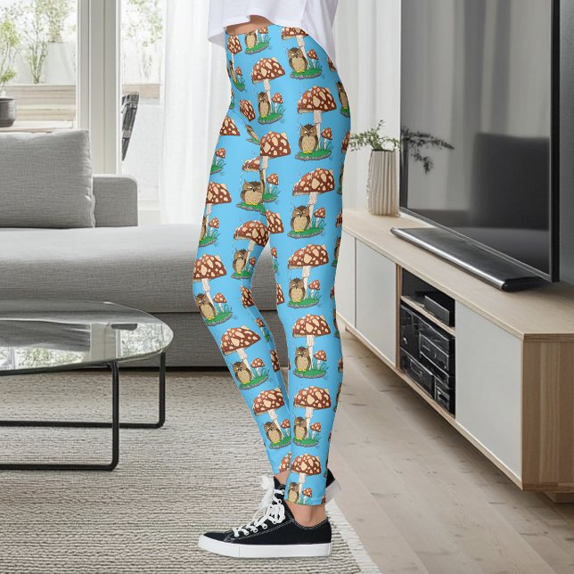 Spring Rain Shower Owl Mushroom Leggings (Creator Uploaded)
