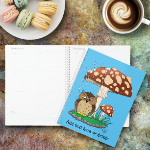 Spring Rain Shower Owl Mushroom Planner