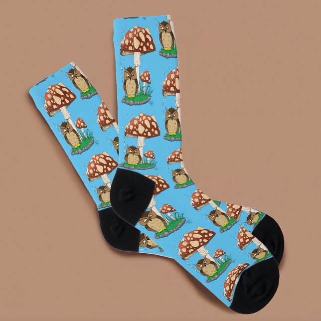 Spring Rain Showers Owl Mushroom Socks (Creator Uploaded)