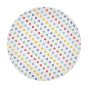 Spring Rainbow Polka Dot Pattern Cutting Board