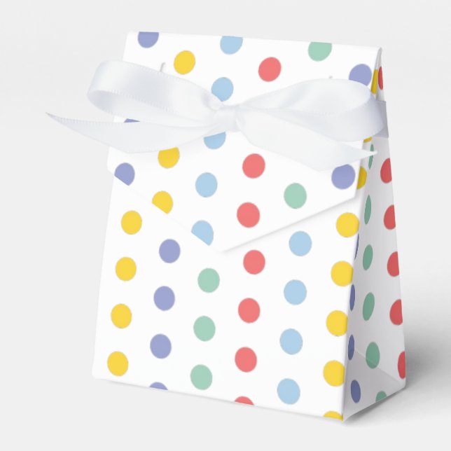 Spring Rainbow Polka Dot Pattern Favour Box (Front Side)