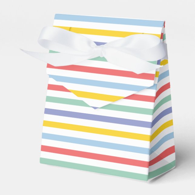 Spring Rainbow Striped Favour Box (Front Side)
