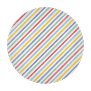 Spring Rainbow Stripes Pattern Cutting Board