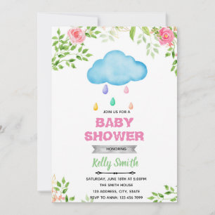 Spring raindrop birthday invitation