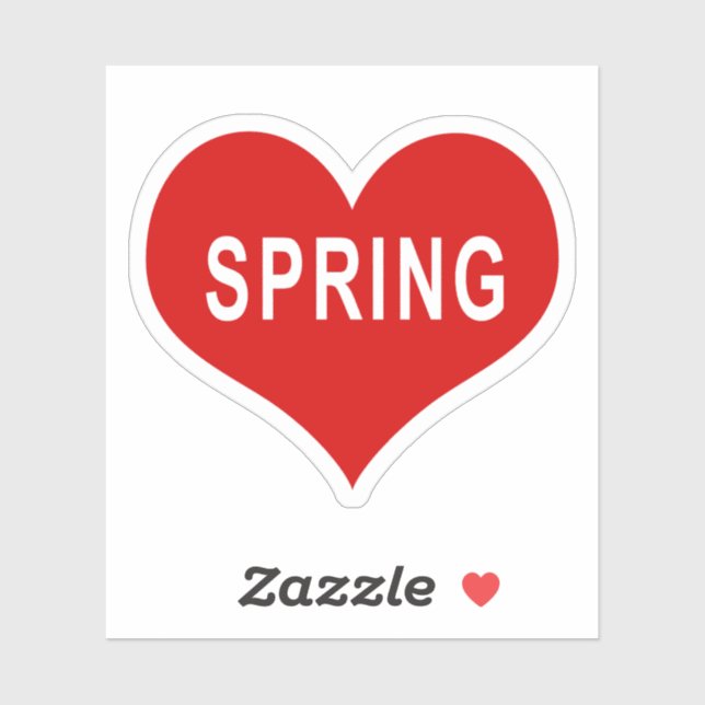 SPRING Red Love Heart Vinyl Sticker (Sheet)