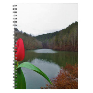 Spring Red Tulip at Lake Arrowhead Spiral Notebook