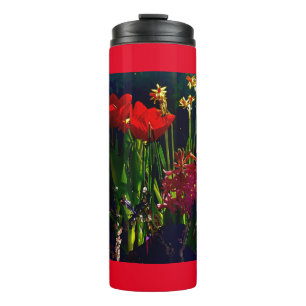 Spring Red Tulips Water Bottle