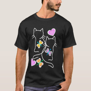 Spring Retro Cats 80s 90s Kittens Butterflies Chil T-Shirt