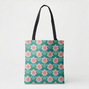 Spring Retro Flower Tote Bag