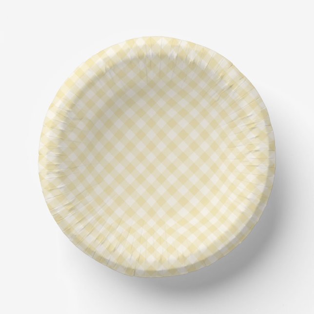 Spring Retro Gingham | Buttercream Paper Plate (Front)