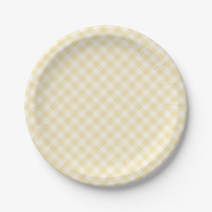 Spring Retro Gingham   Buttercream Paper Plate