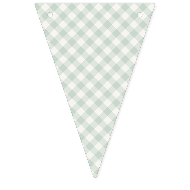 Spring Retro Gingham | Muted Sage Bunting (First Flag)