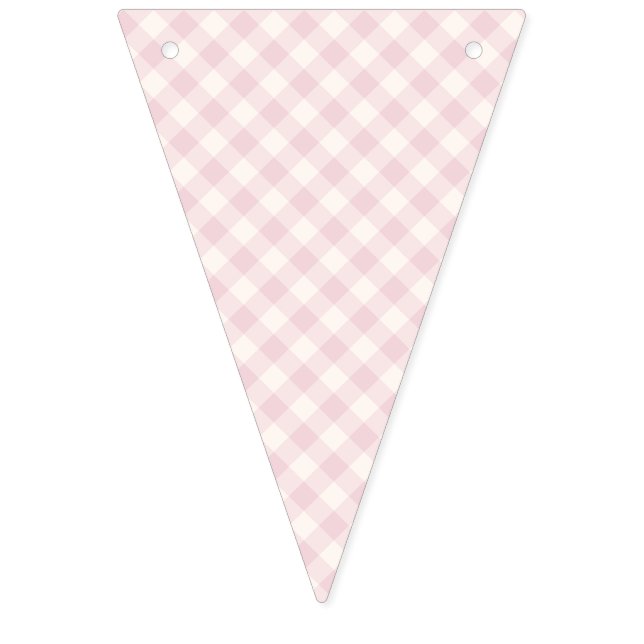 Spring Retro Gingham | Soft Blush Bunting (First Flag)