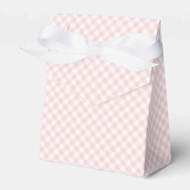 Spring Retro Gingham | Soft Blush Favour Box (Front Side)