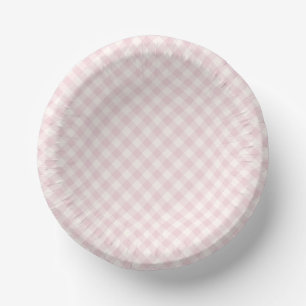 Spring Retro Gingham   Soft Blush Paper Plate