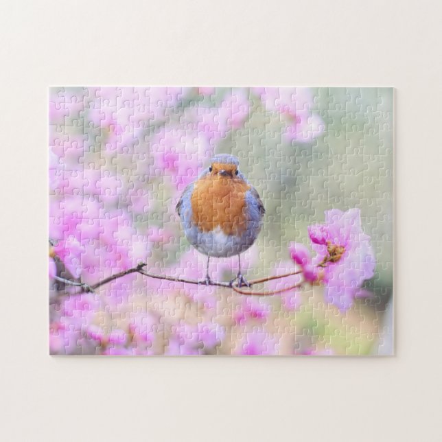 Spring Robin Bird Blossoms Jigsaw Puzzle (Horizontal)