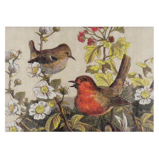 Spring Robin Birds Red Birding Cutting Board (Front)