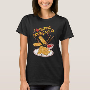 Spring Rolls Foodie Women Black T-Shirt
