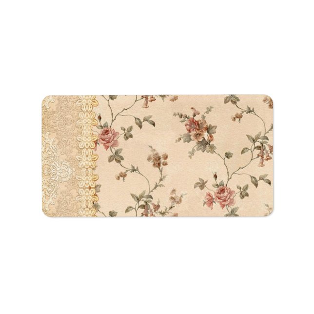 spring romance victorian rose pattern label (Front)