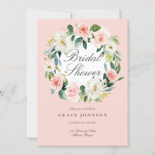 Spring Romantic Floral Wedding Bridal Shower Invitation