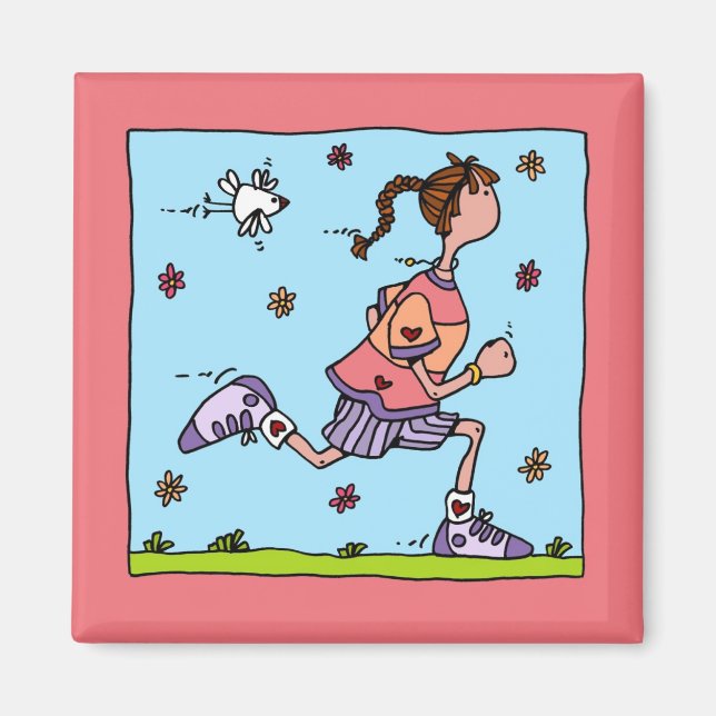 spring runner (woman) magnet (Front)