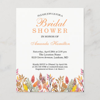 Spring rustic Floral Fall Orange Bridal Shower