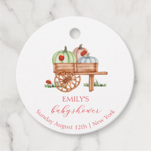 Spring Rustic Modern Pumpkin Labybug Baby Shower Favour Tags