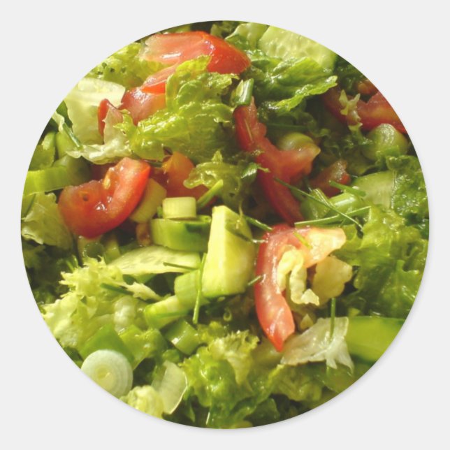 spring salad classic round sticker (Front)