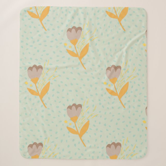 Spring seamless folk flower doodle pattern. Hand d Sherpa Blanket (Front)