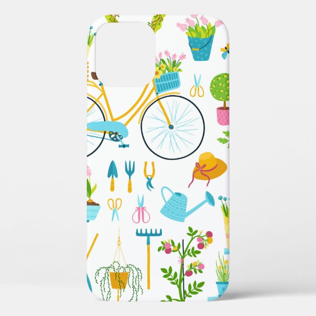 Spring seamless pattern in simple hand-drawn carto Case-Mate iPhone case (Back)