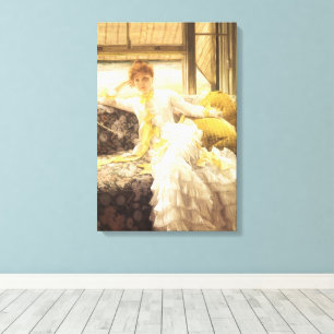 Spring (Seaside) by James Tissot, Vintage Portrait Canvas Print