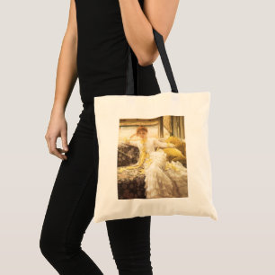 Spring (Seaside) by James Tissot, Vintage Portrait Tote Bag