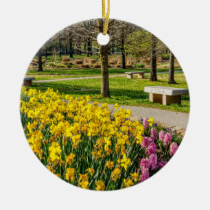 Spring Season Flower Garden Ceramic Tree Decoration