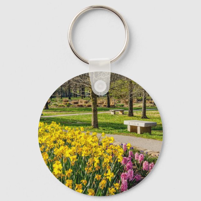 Spring Season Flower Garden Key Ring (Front)