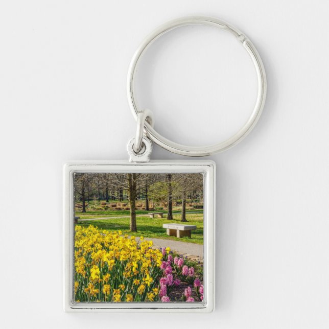 Spring Season Flower Garden Key Ring (Front)