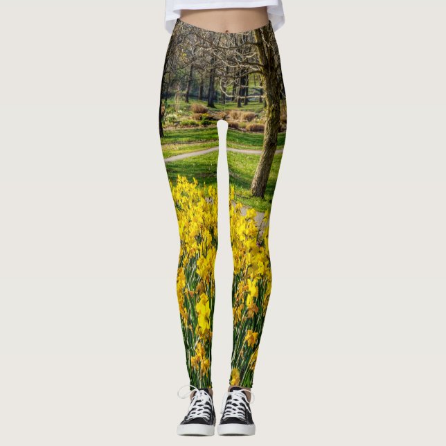 Spring Season Flower Garden Leggings (Front)