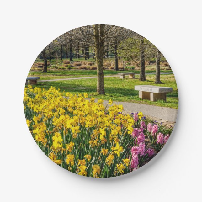 Spring Season Flower Garden Paper Plate (Front)