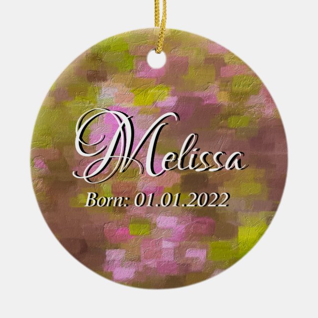 Spring Season Pinks Abstract Baby Ornament (Front)