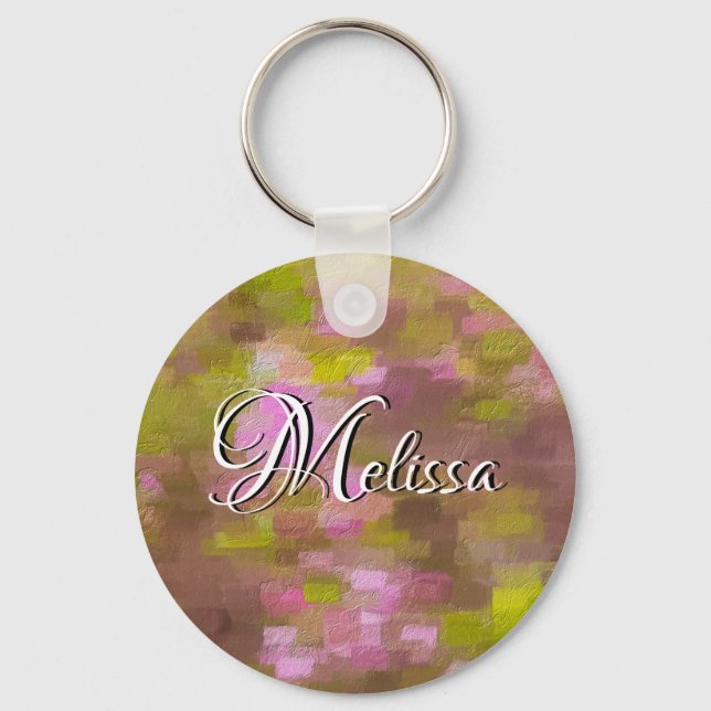 Spring Season Pinks Abstract Key Chain (Front)