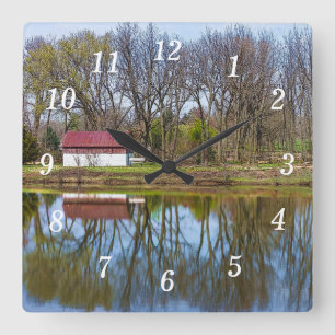 Spring Season Reflections Painterly Wall Clock