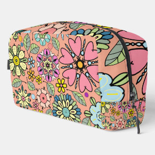 Spring Season Retro Flower Colors Seamless Pattern Dopp Kit