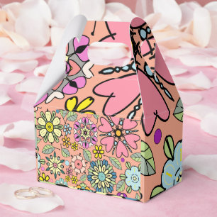 Spring Season Retro Flower Colors Seamless Pattern Favour Box