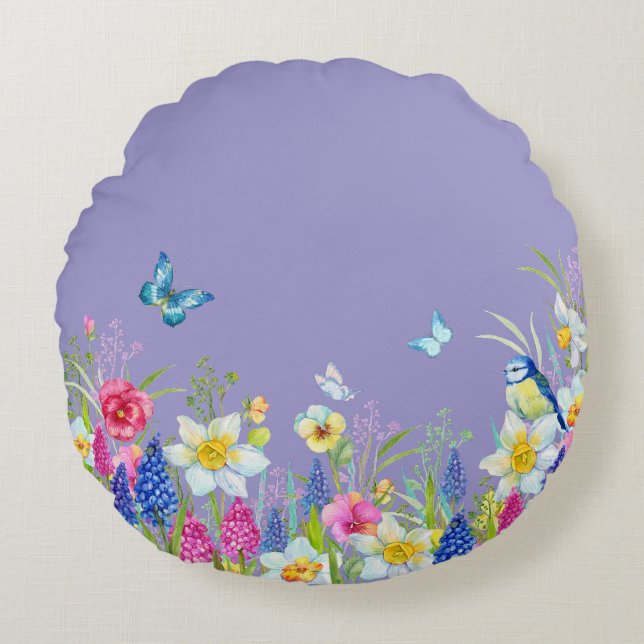 Spring season round cushion (Front)