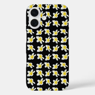 Spring Serenade: Yellow Frangipanis On Black, iPhone 16 Case