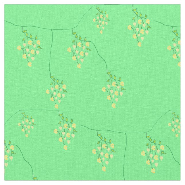 Spring Series (Green) by Kriyas Collection Fabric (Close Up)